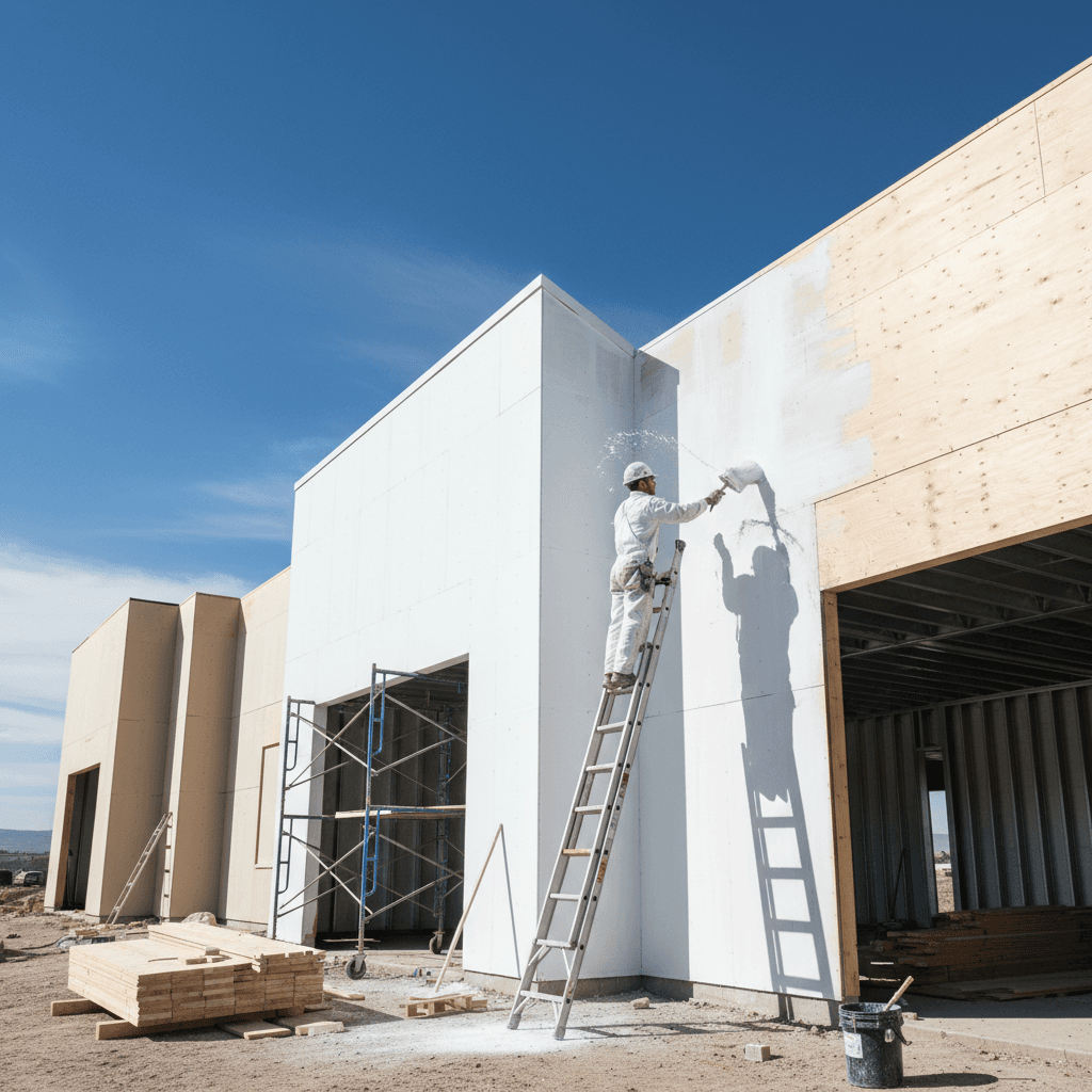 Exterior primer application on new construction