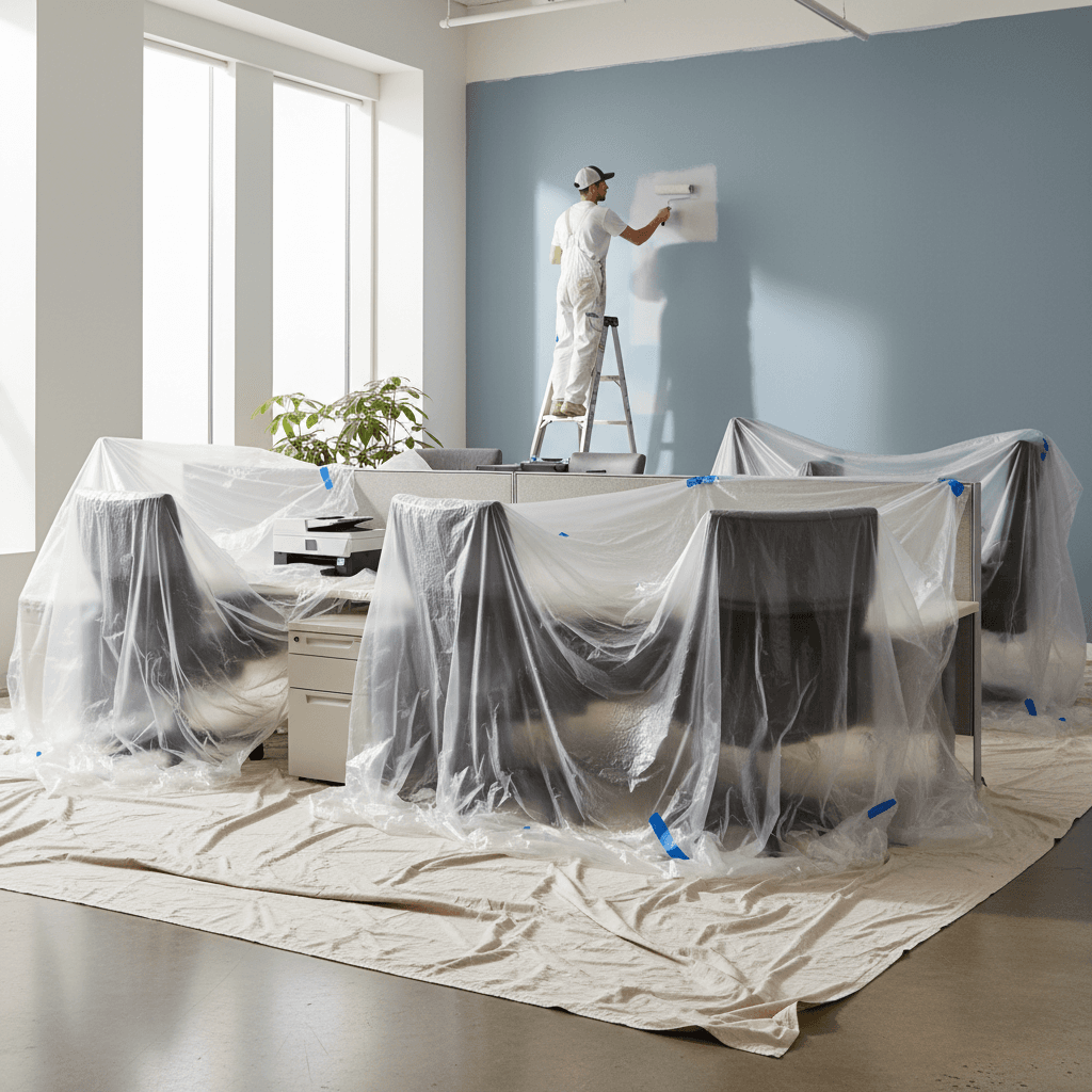 Professional commercial painting setup