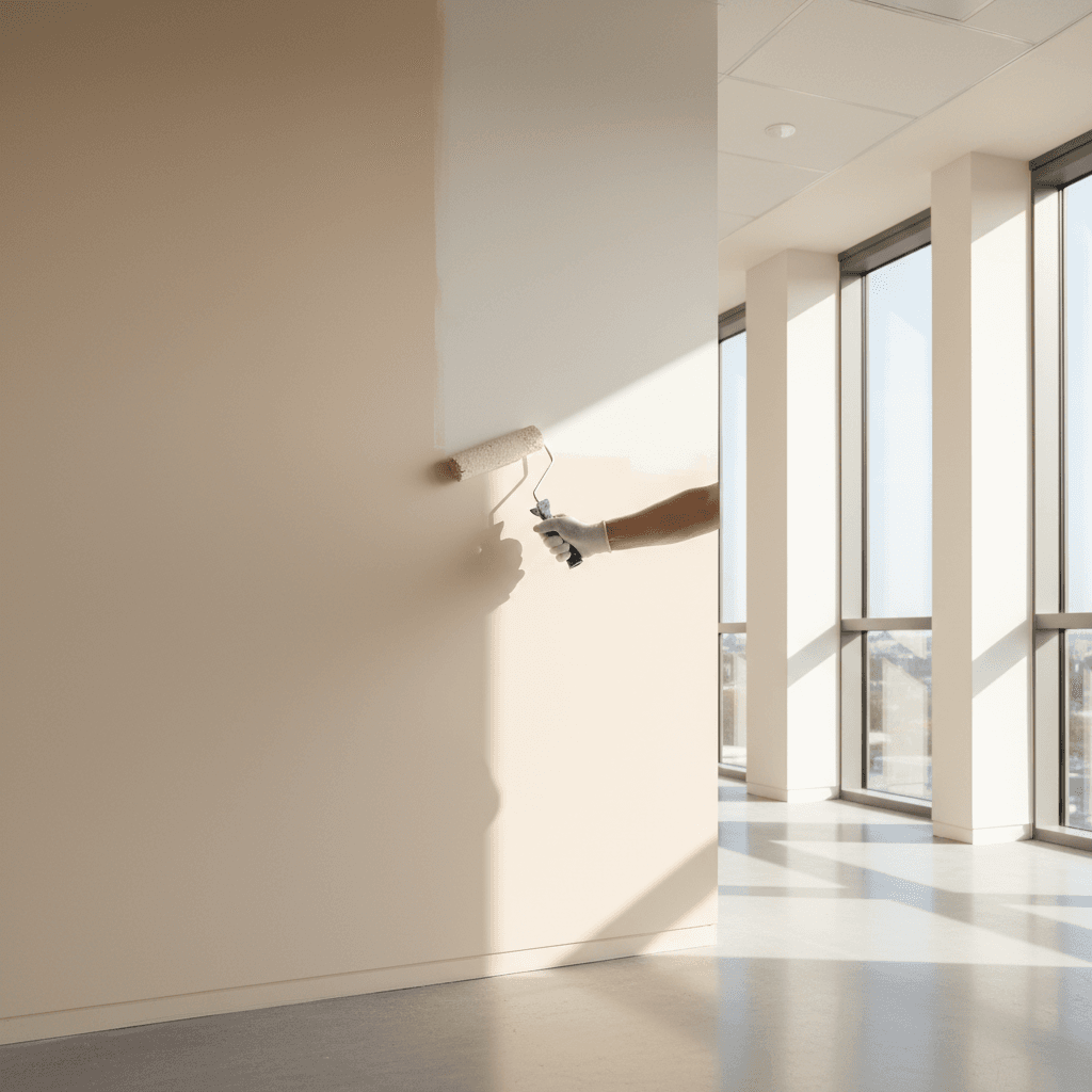 Commercial office painting in progress
